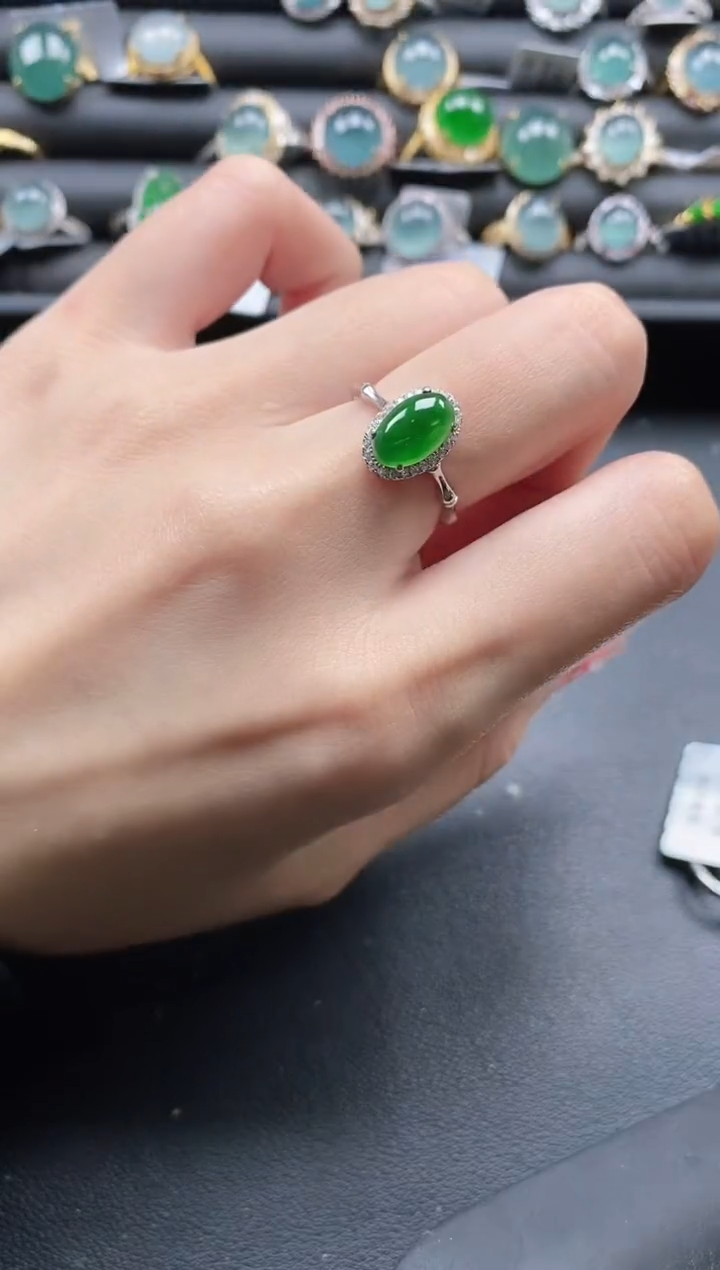 【闪购商品】翡翠戒指银S925镶嵌1111