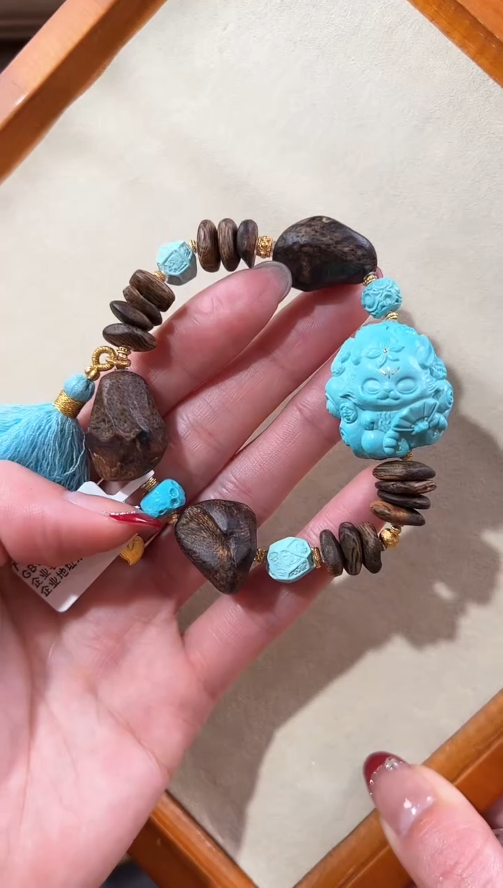 【闪购商品】绿松石手链18K金镶嵌绿松石手链