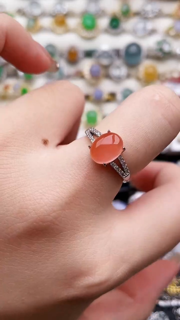 银S925镶嵌戒指玛瑙/玉髓165