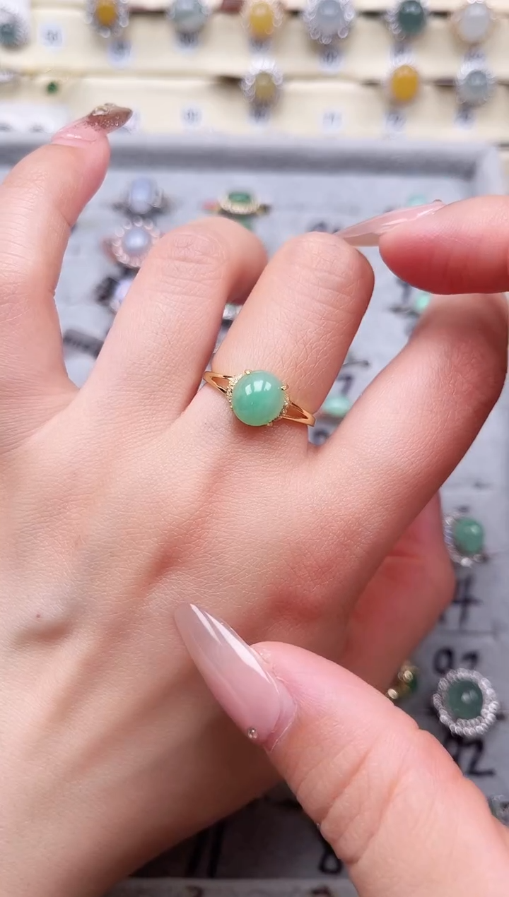 【闪购商品】翡翠戒指银S925镶嵌戒指