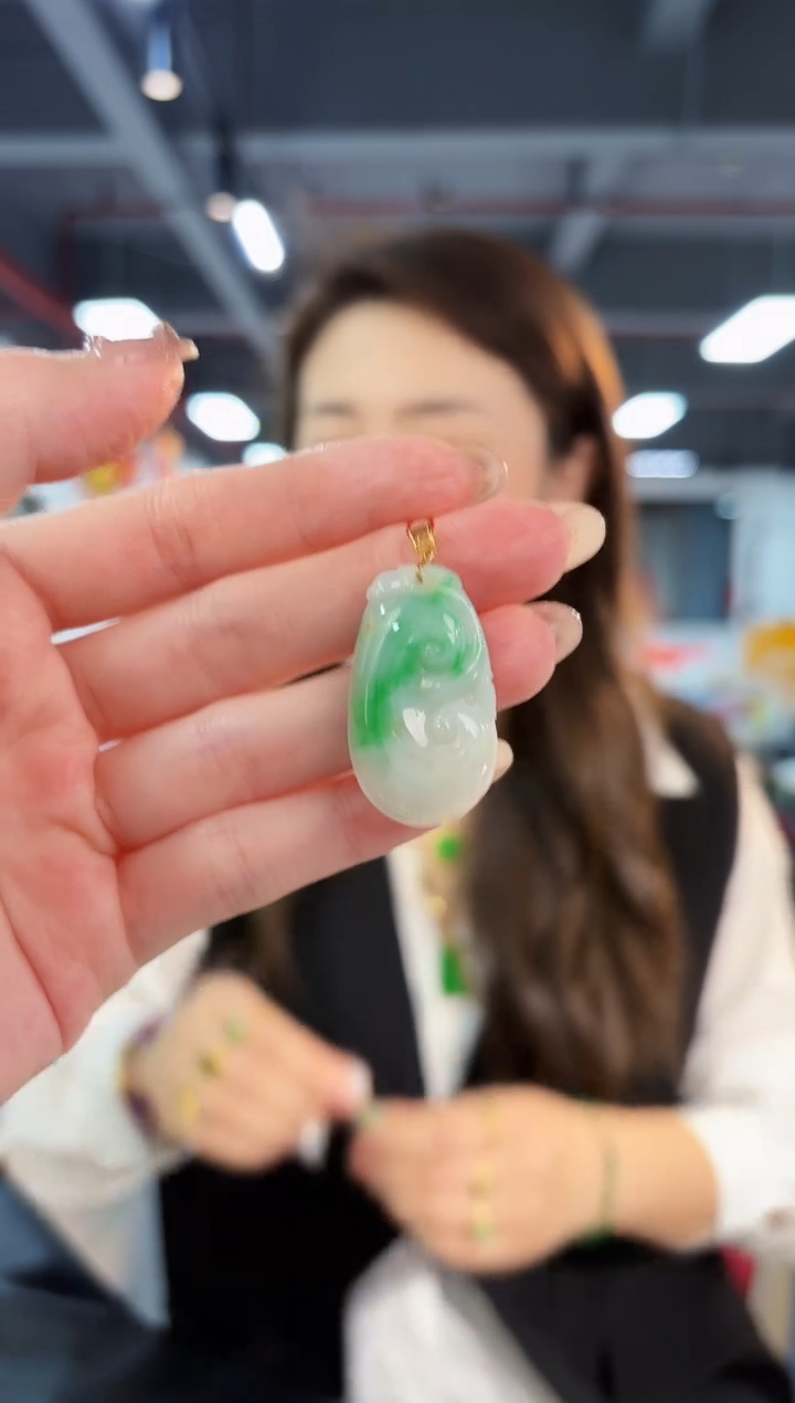 【闪购商品】翡翠颈饰18K金镶嵌缅料A货/支持复检/一件