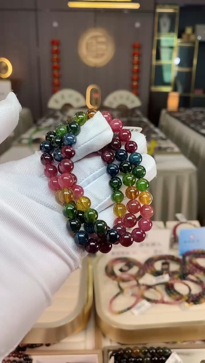 未镶嵌老矿碧玺三圈手串8mm+碧玺xion多样性发一条