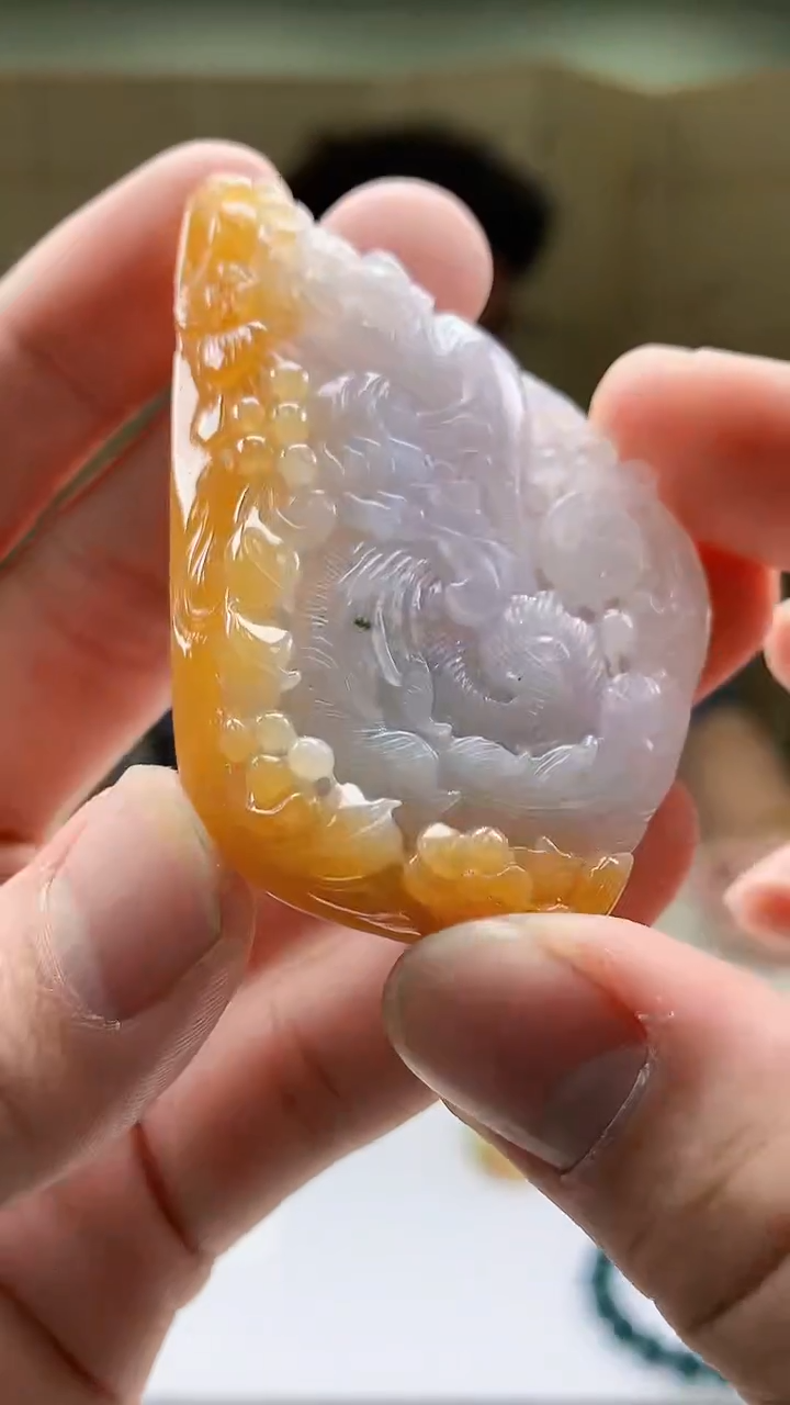 【闪购商品】定制翡翠未镶嵌4688bb-毛货挂件129赠珠链