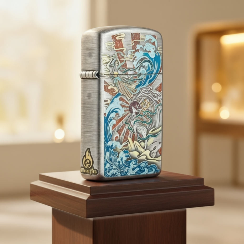 Zippo打火机高颜值海洋礼物套壳九色鹿创意设计高级防风送礼佳品