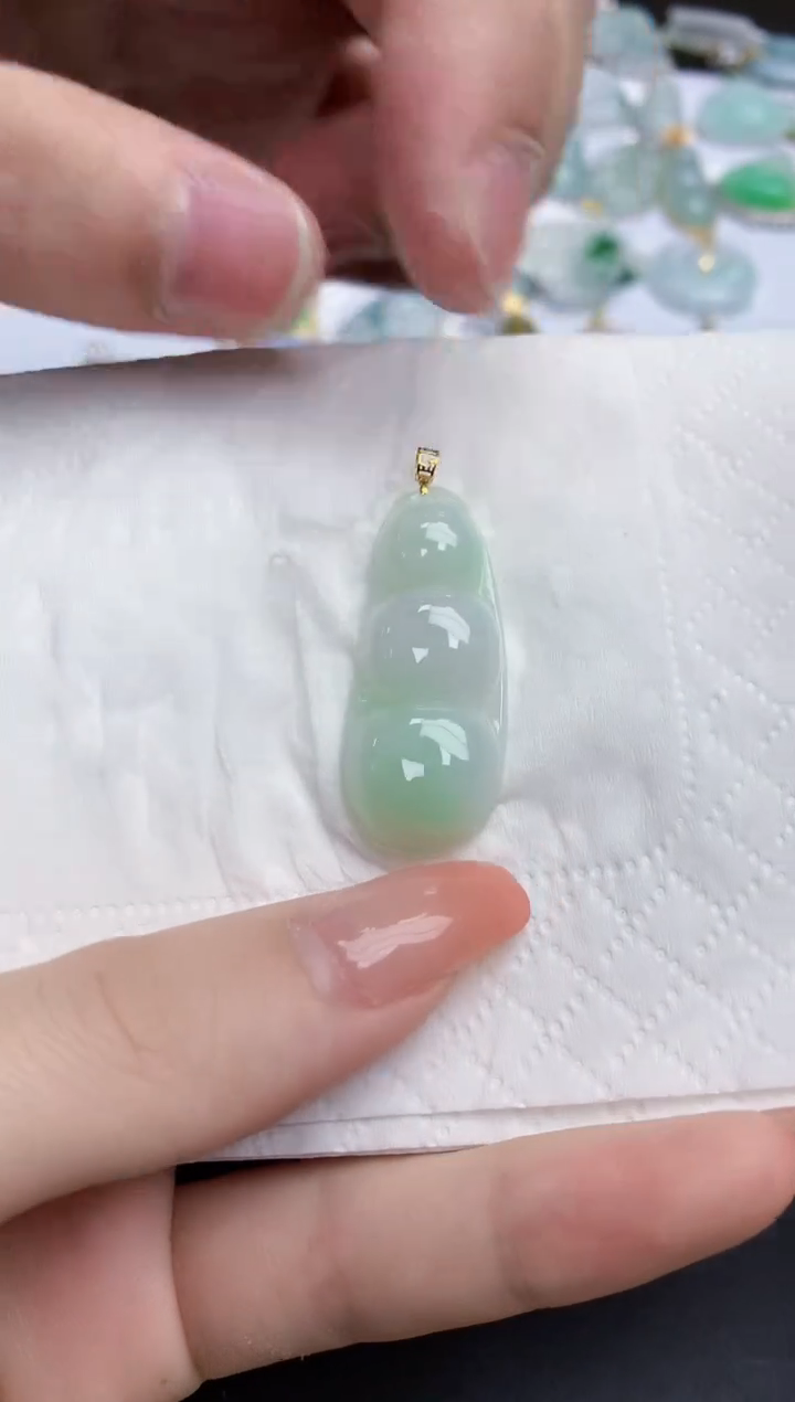 【闪购商品】翡翠颈饰18K金镶嵌天然缅甸翡翠A货