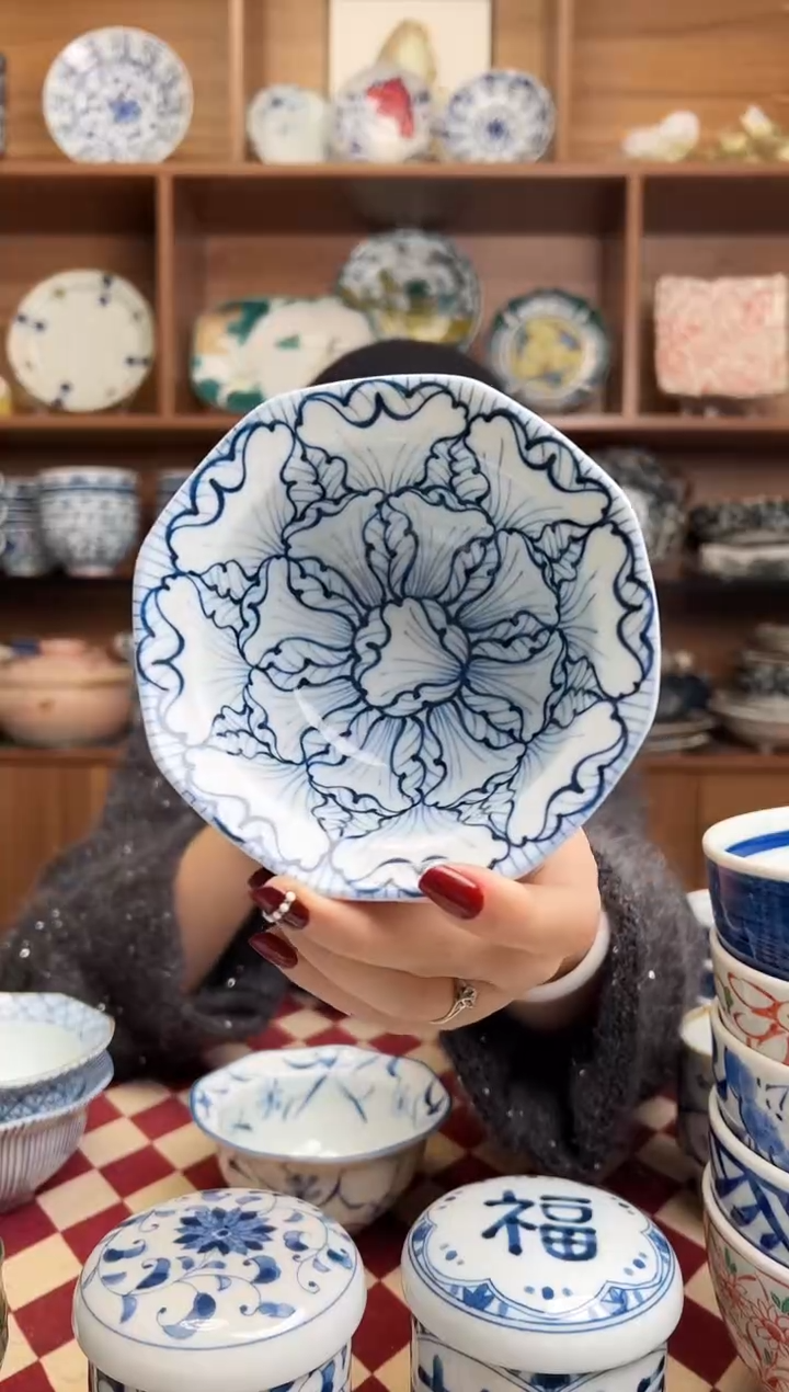 【闪购商品】瓷片染野菜12cm八角小碗     