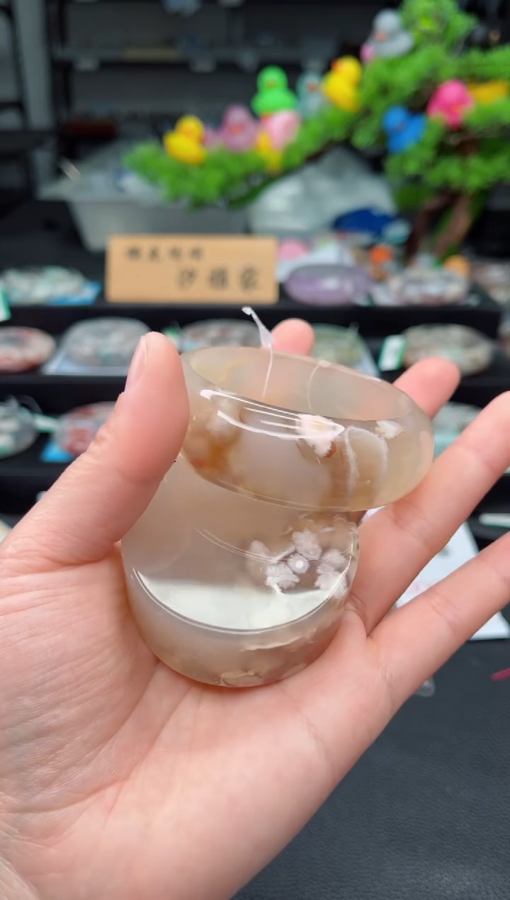 【闪购商品】石英质玉未镶嵌手镯54圈口（赠品镯心）1685131