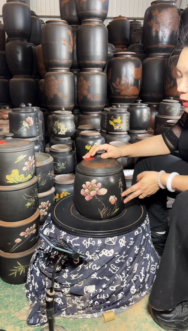 壶完品 茶叶罐大龙蛋彩填  040 