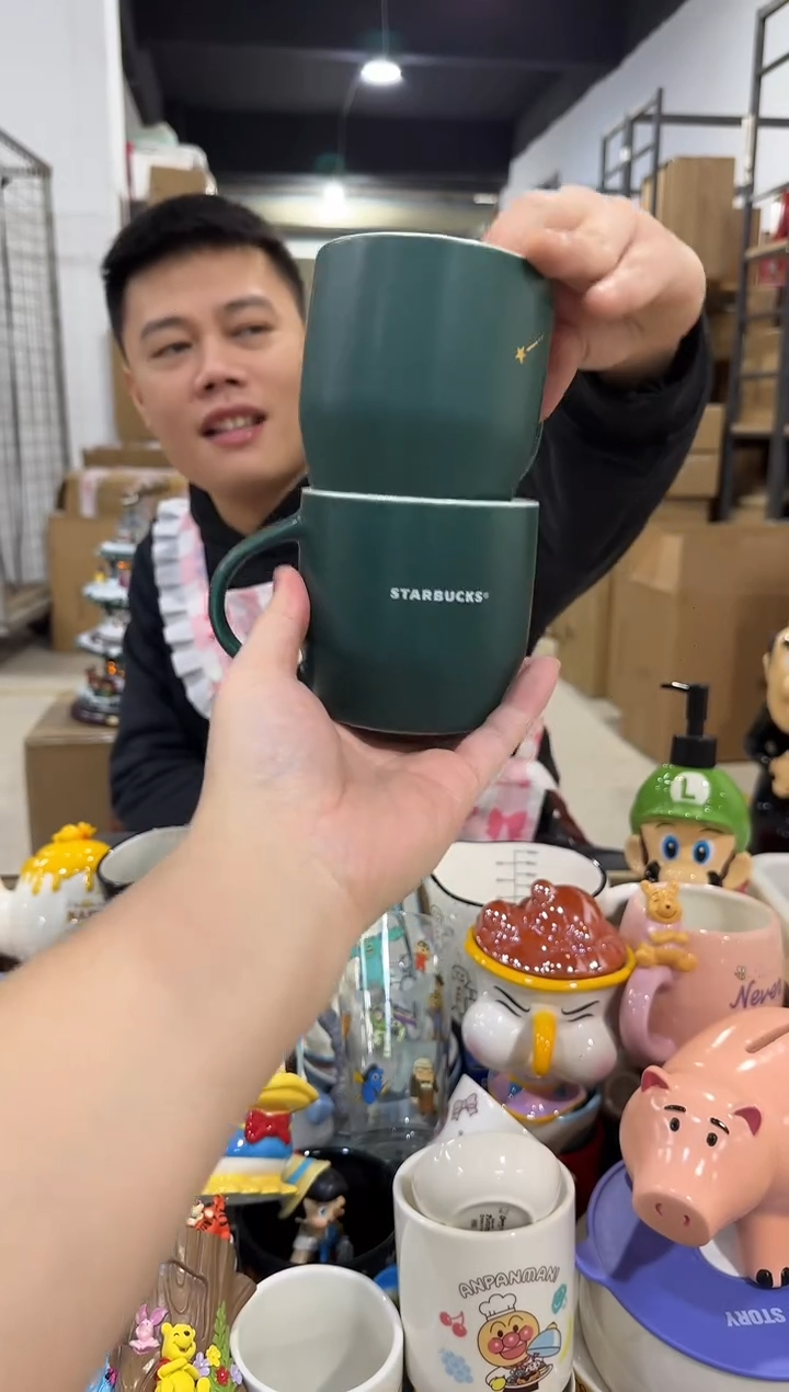 瓷片绿色xbb咖啡杯2件套
