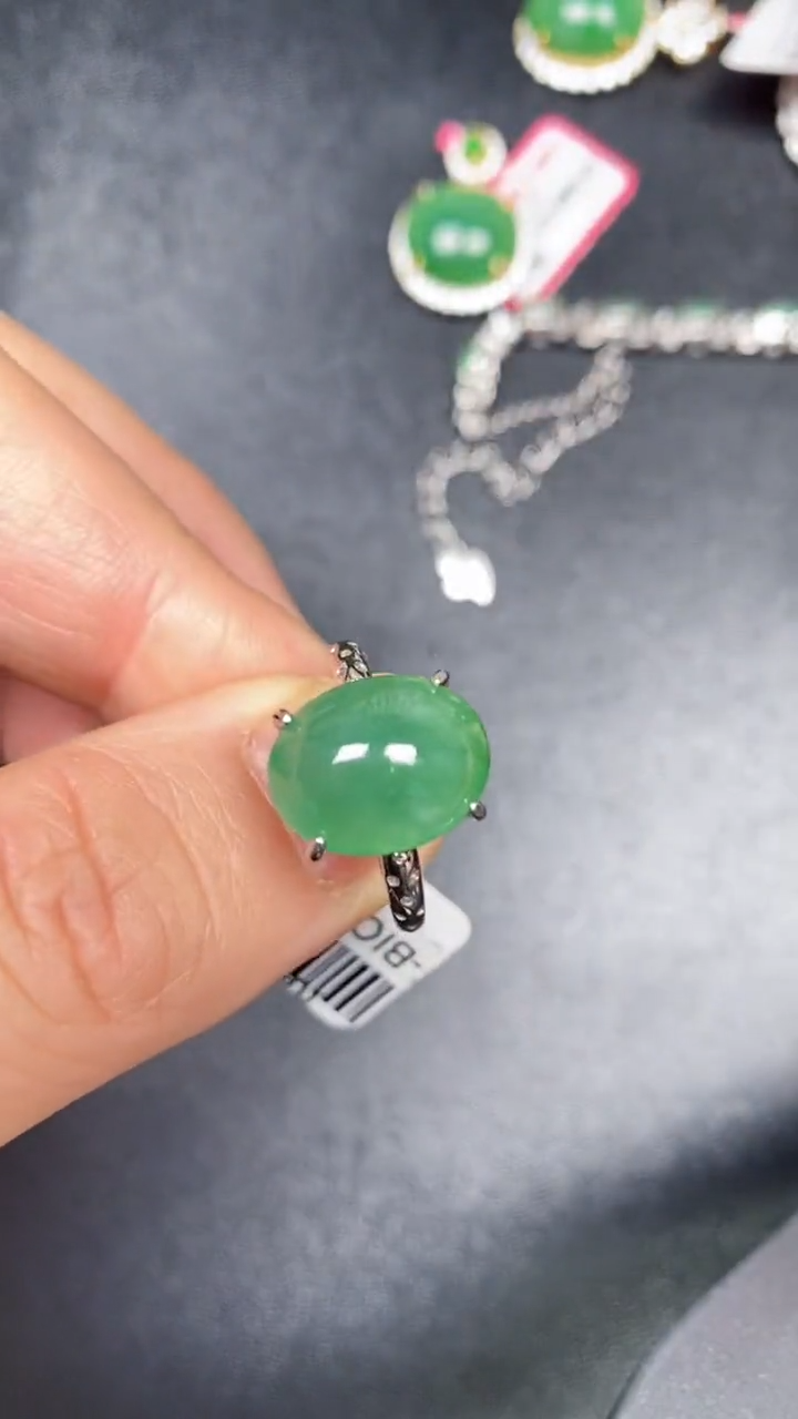 银S925镶嵌戒指翡翠2670