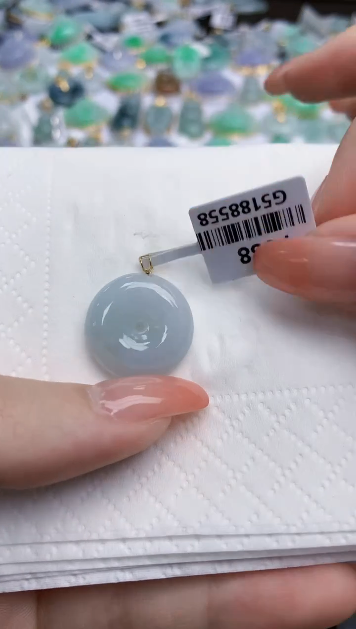 【闪购商品】翡翠颈饰18K金镶嵌天然缅甸翡翠A货