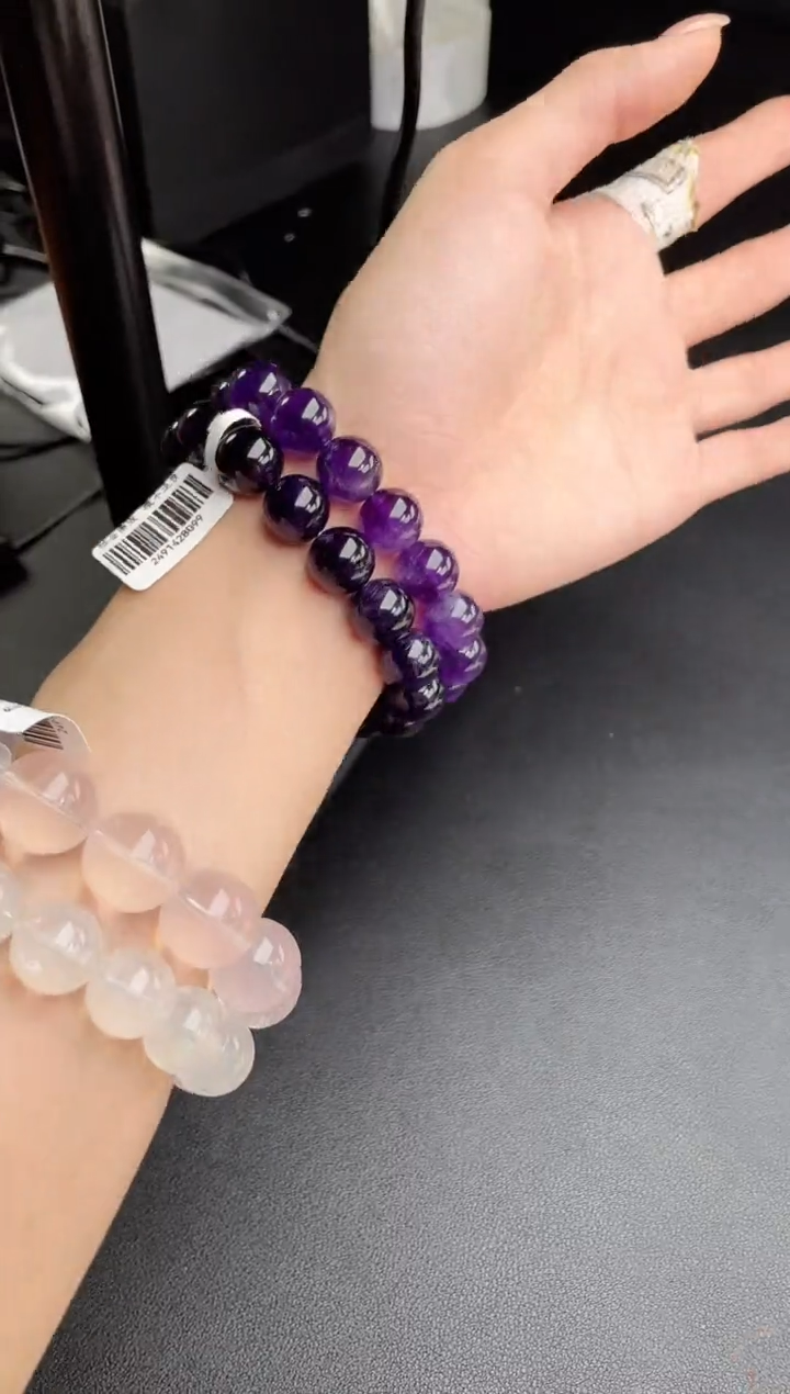 【闪购商品】水晶手链未镶嵌天然乌拉圭紫水晶12mm
