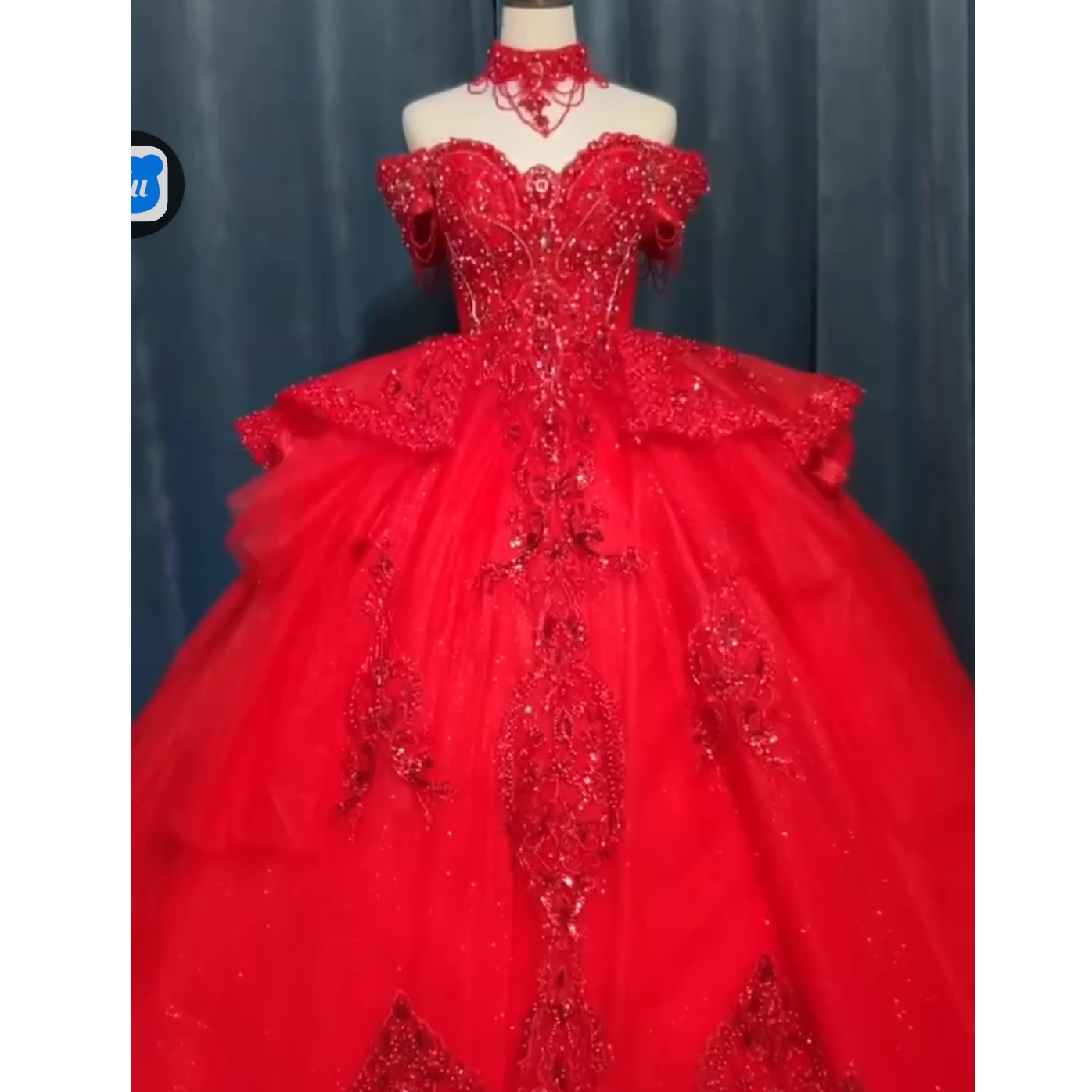 新款红色高订新娘结婚高端主纱