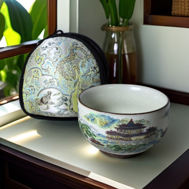 TJ261仙山楼阁主人杯（带包）陶瓷大容量家用