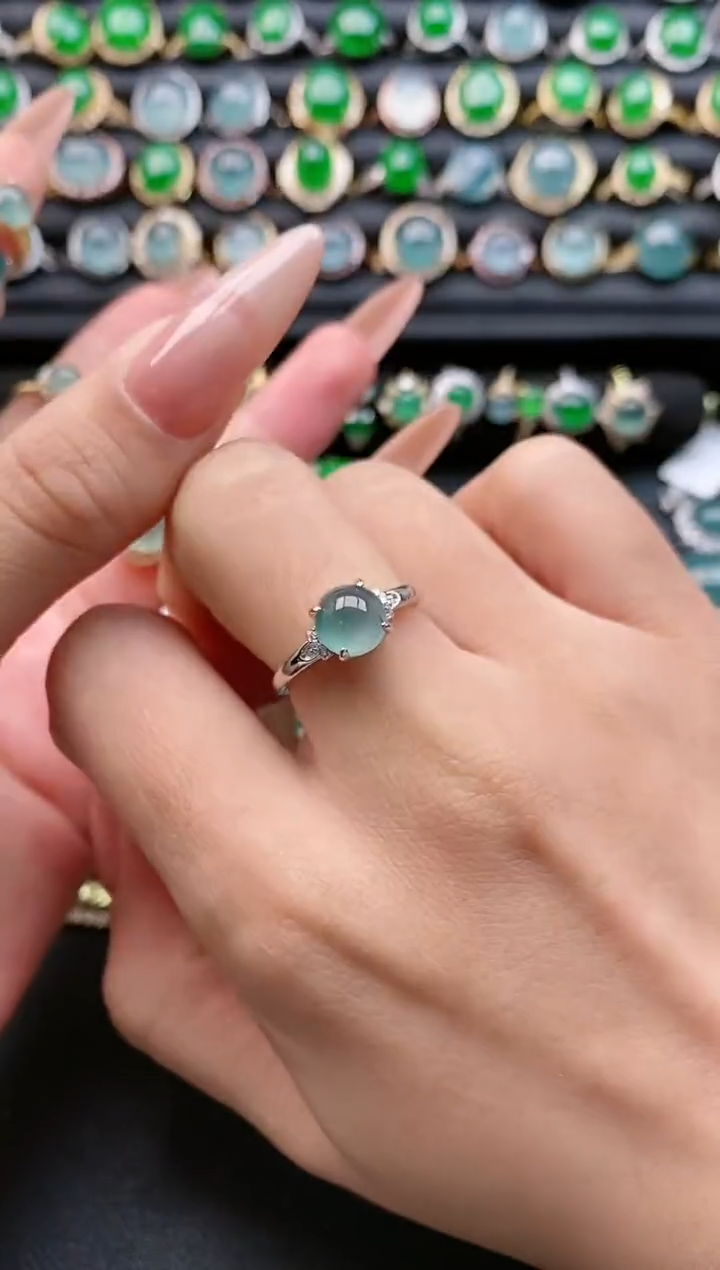 【闪购商品】翡翠戒指银S925镶嵌111111