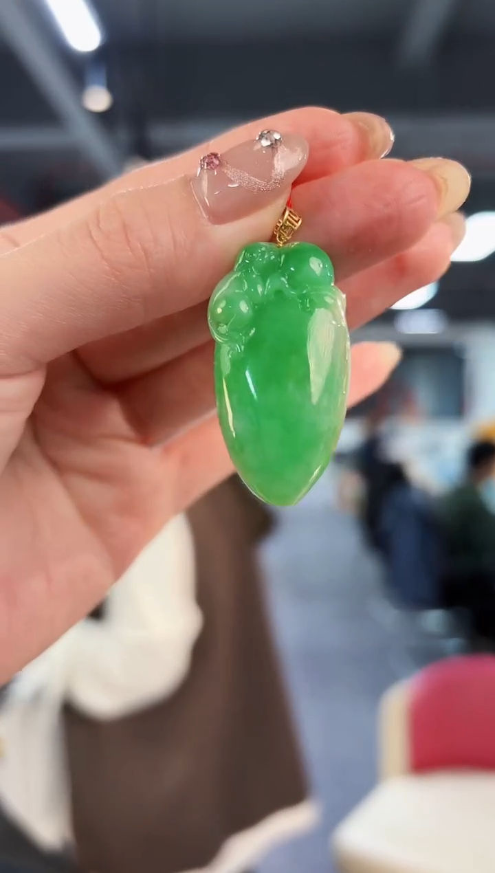 【闪购商品】翡翠颈饰18K金镶嵌缅料A货/支持复检/一件