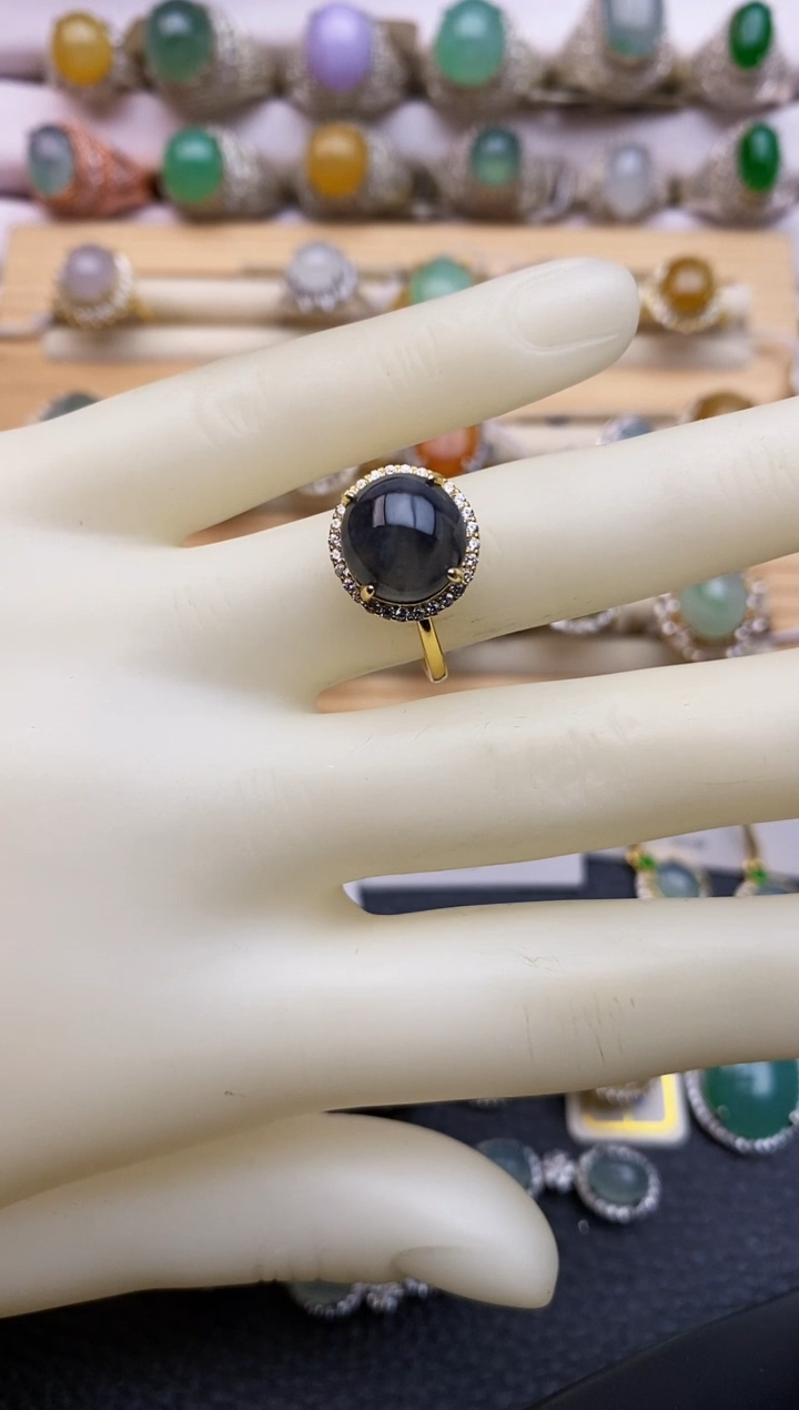 【闪购商品】翡翠戒指银S925镶嵌/0019