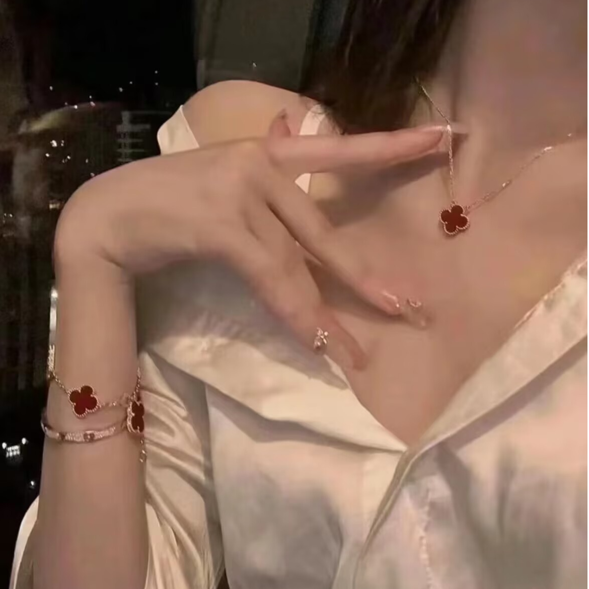 合金手链 （顺丰包邮）18k轻奢女生项链五花手链（小米）1