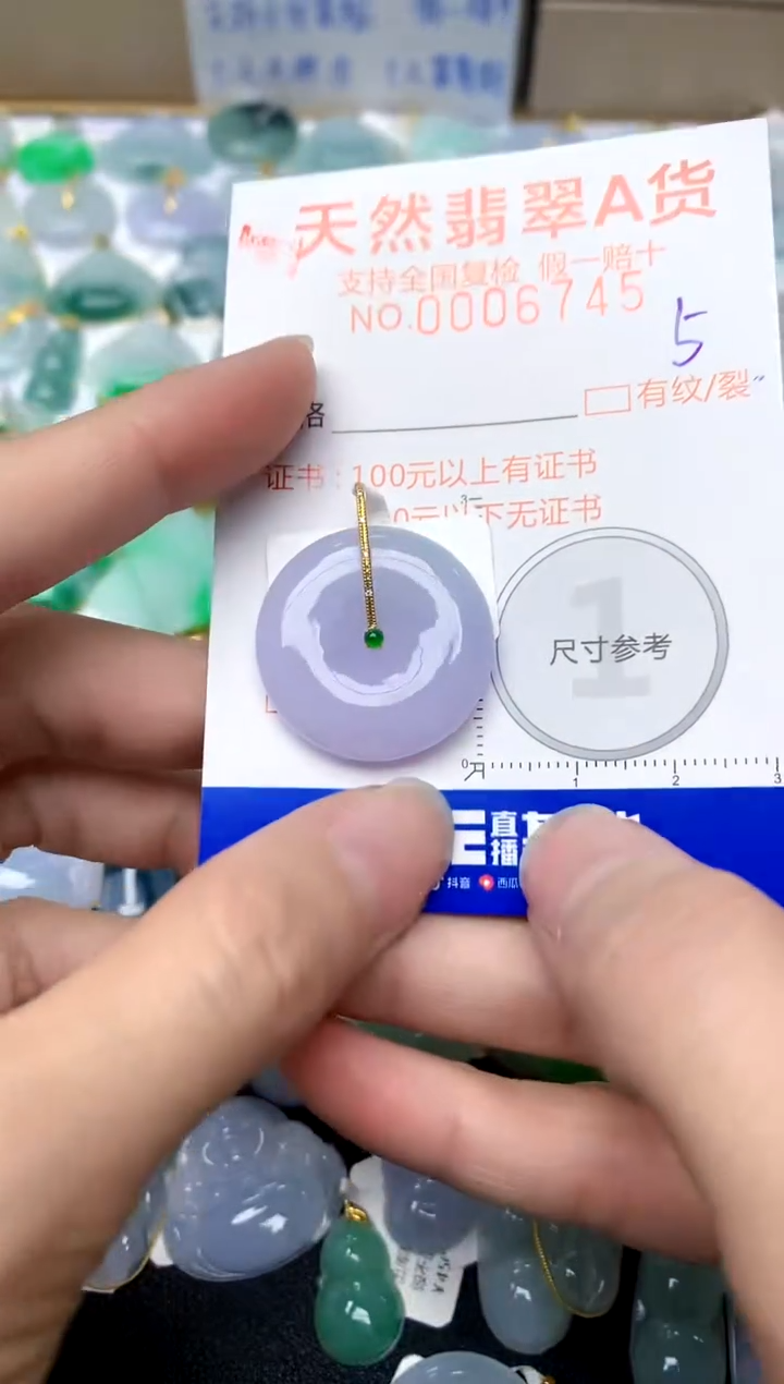 【闪购商品】翡翠颈饰18K金镶嵌5天然A货翡翠