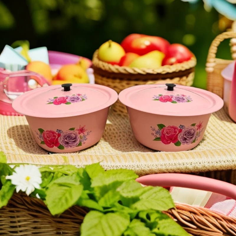 新疆包邮到家家用搪瓷碗老式带盖搪瓷盆面碗面盆盆加厚洗手碗