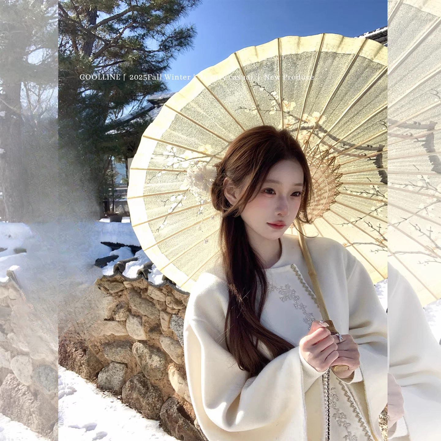 COOLLINE林子熙 浮云吟作雪 重工刺绣新中式套装垂感显瘦大衣长裙
