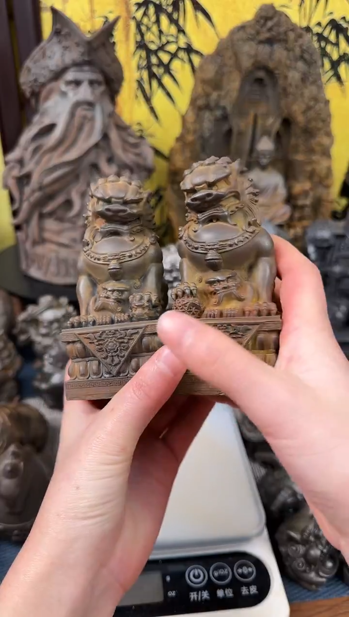 铁精致潮玩摆件京狮11.5一对