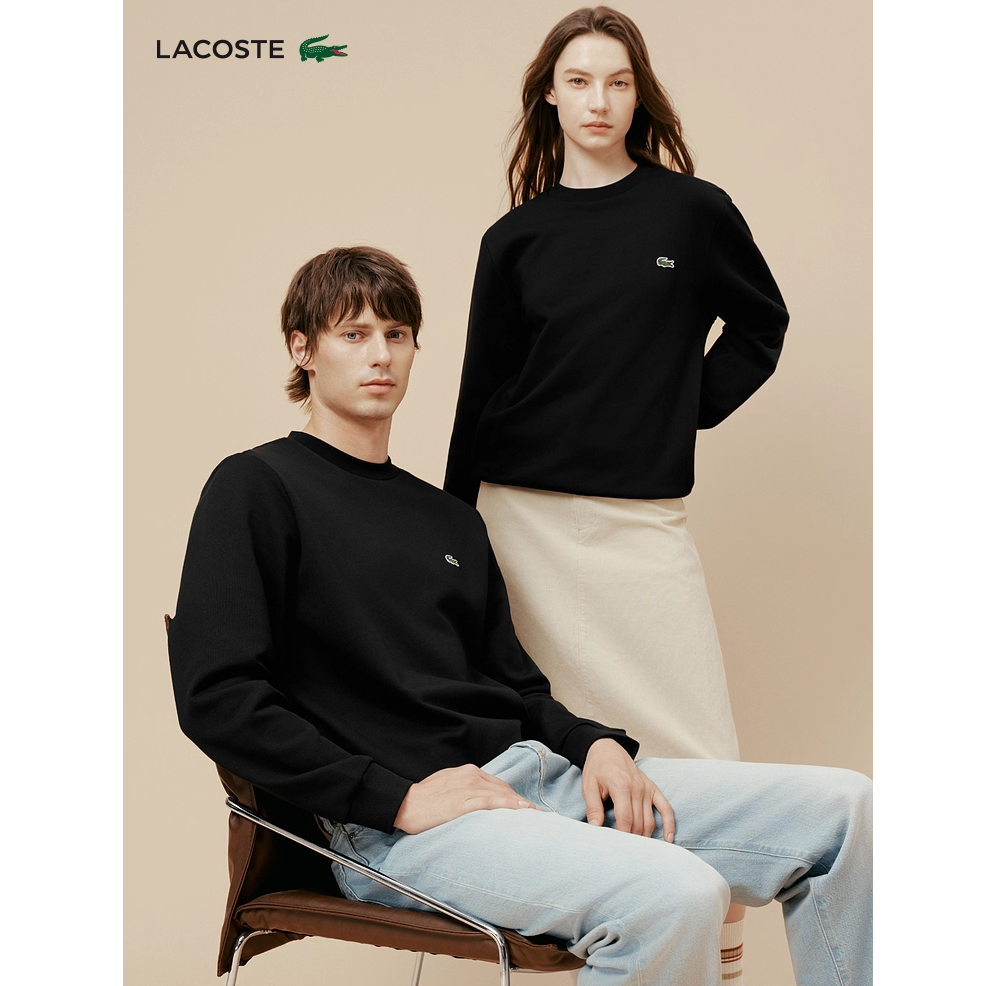 LACOSTE法国鳄鱼男女同款25秋季新款经典纯棉圆领卫衣|SH9801