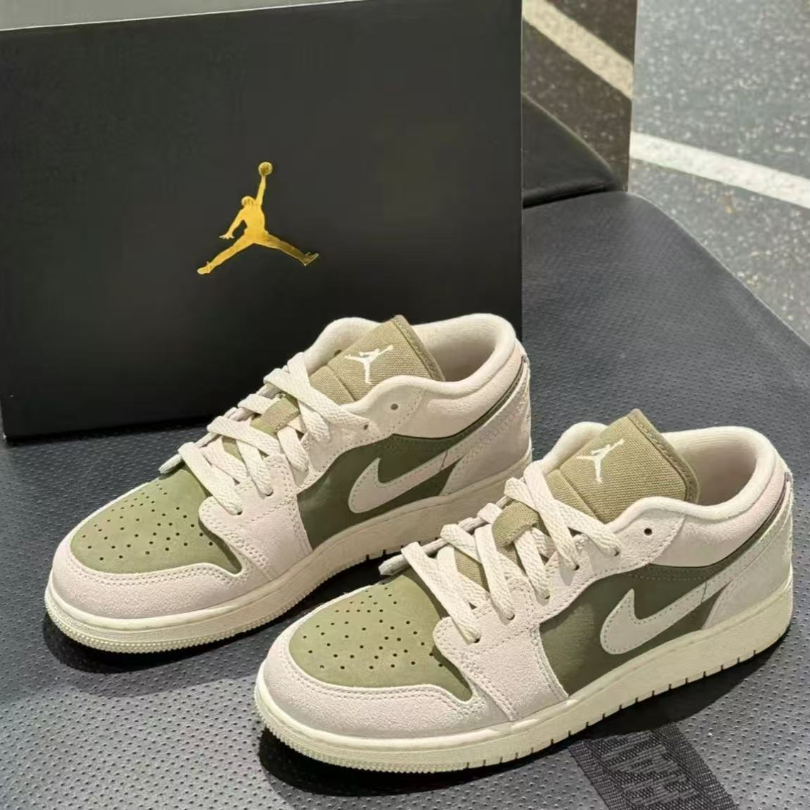 NIKE/耐克官方正品AJ1 GS低帮牛油果绿休闲鞋HV4396201