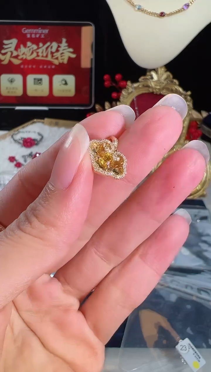 【闪购商品】彩色蓝宝石颈饰18K金镶嵌BN17269#-Y#21