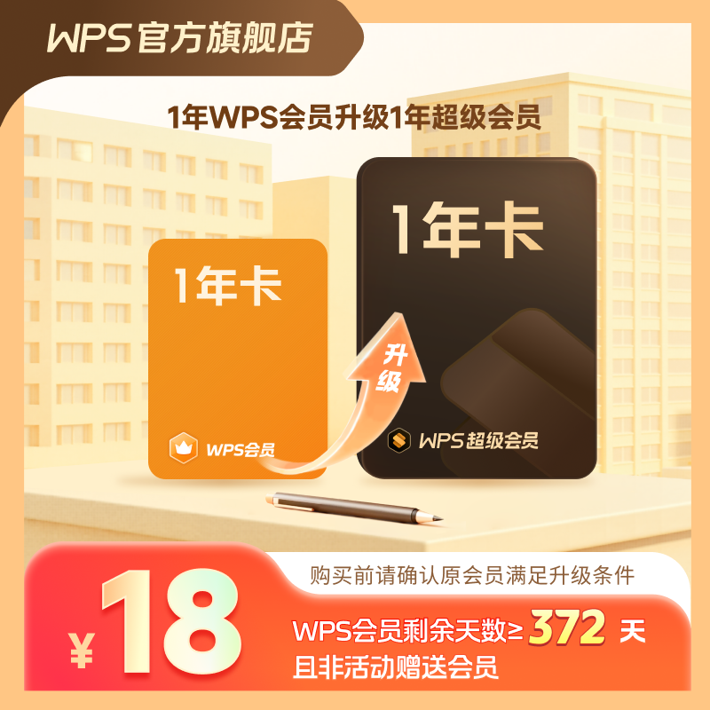 WPS【WPS会员升级超级会员1年】pdf转word官方正版简历PPT资源模板