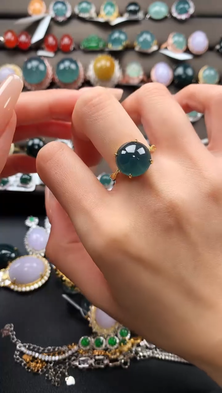 【闪购商品】翡翠戒指银S925镶嵌43645764