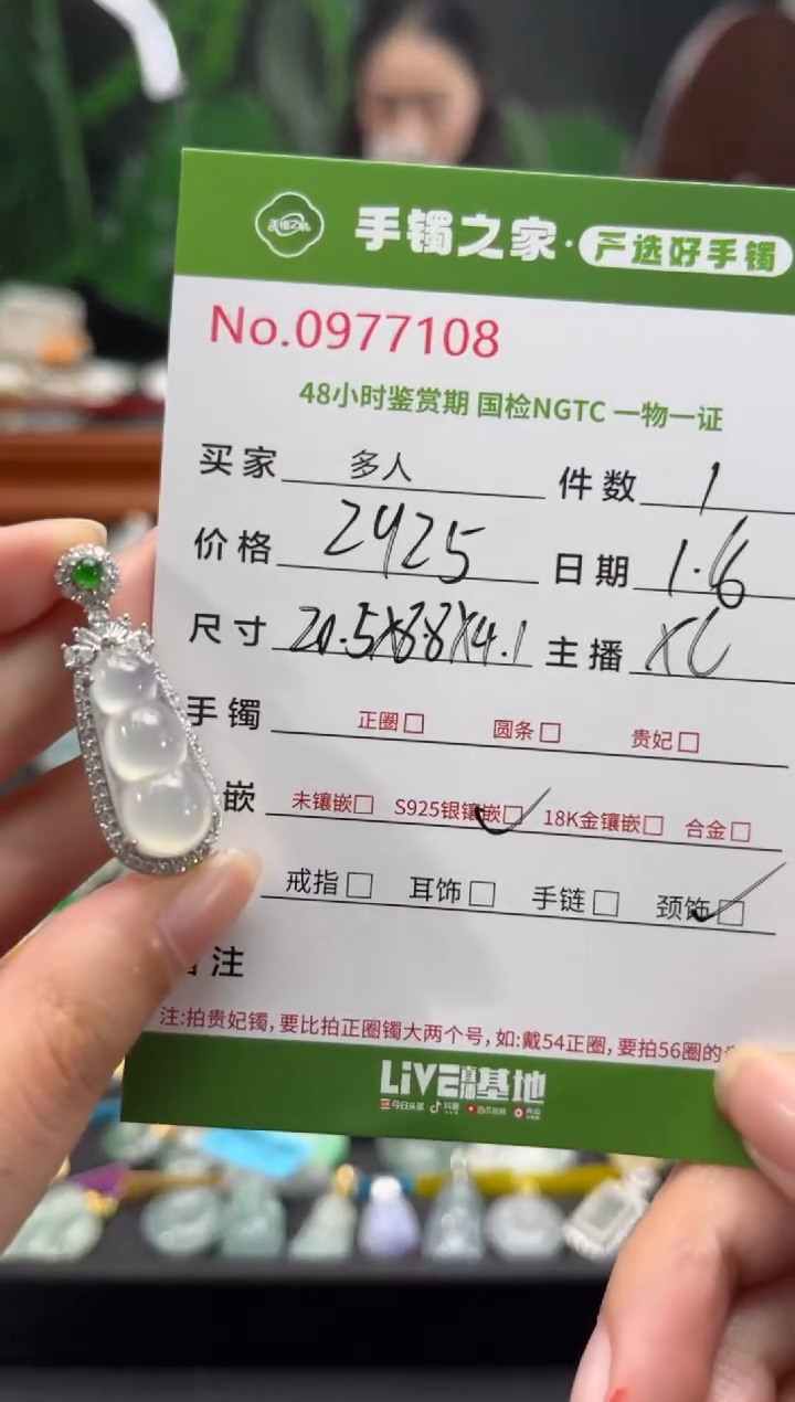 【闪购商品】翡翠颈饰银S925镶嵌多人