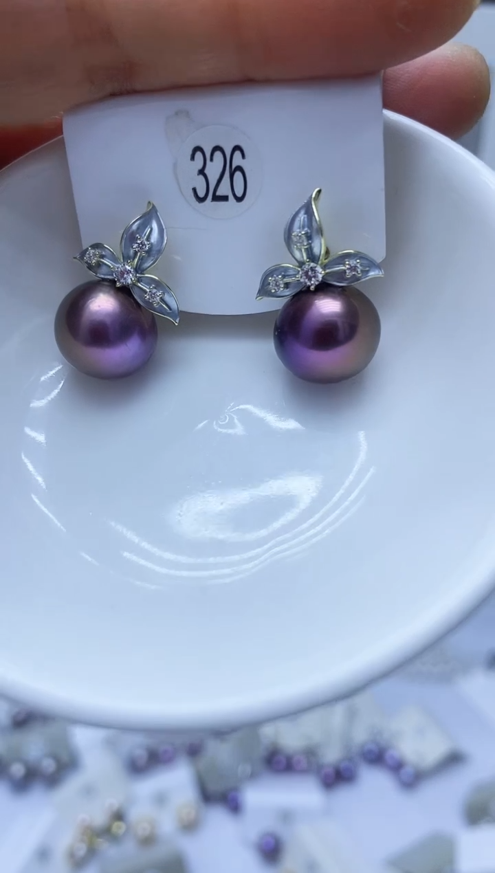 【闪购商品】淡水珍珠耳饰银S925镶嵌326