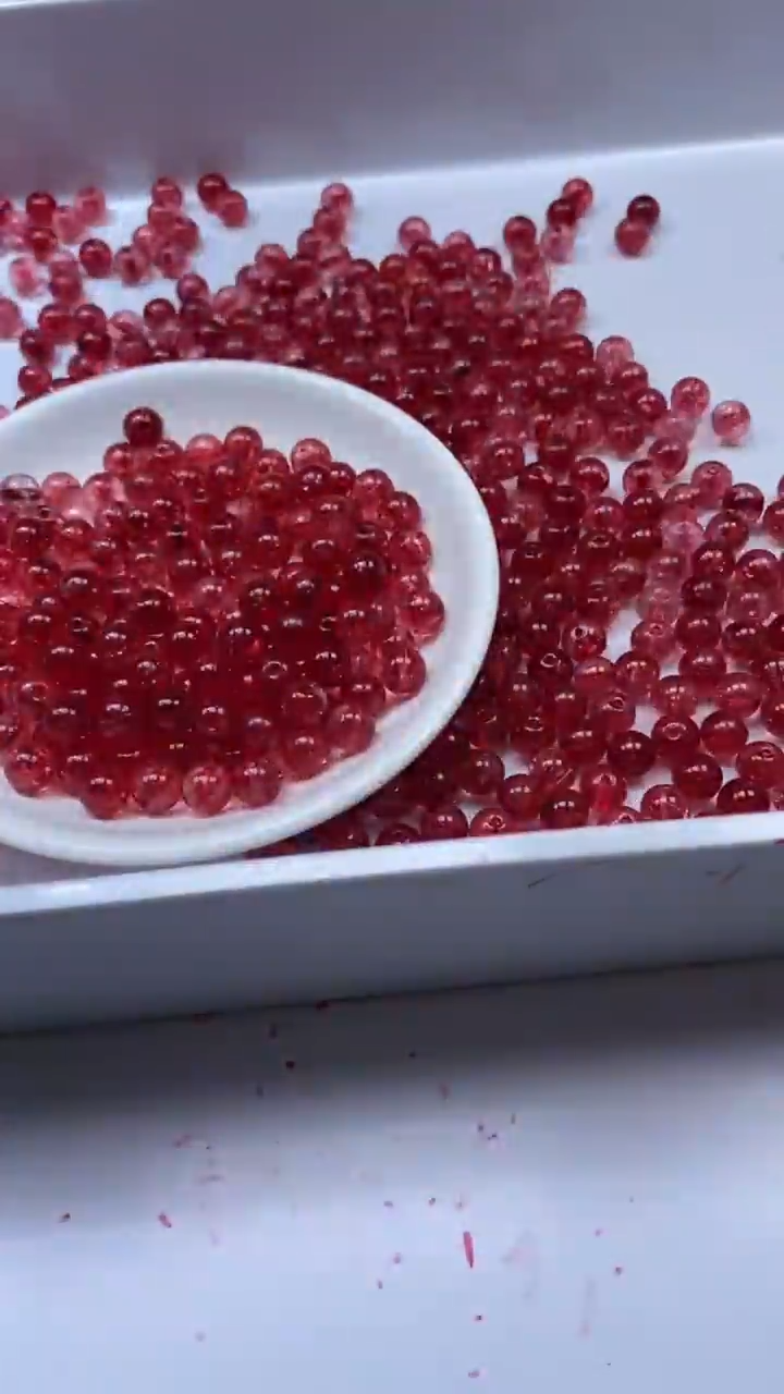 颈饰未镶嵌水晶W3359-红色碧玺8mm*20颗