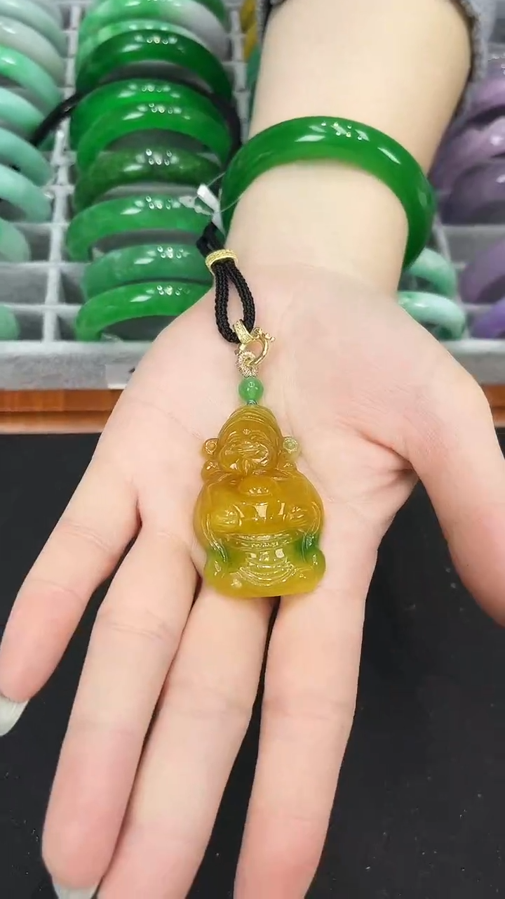 【闪购商品】砖雕h56       黄财神吊坠