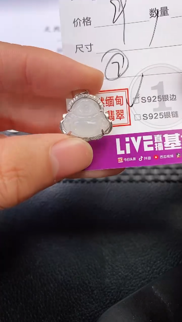 颈饰银S925镶嵌翡翠～*～挂件