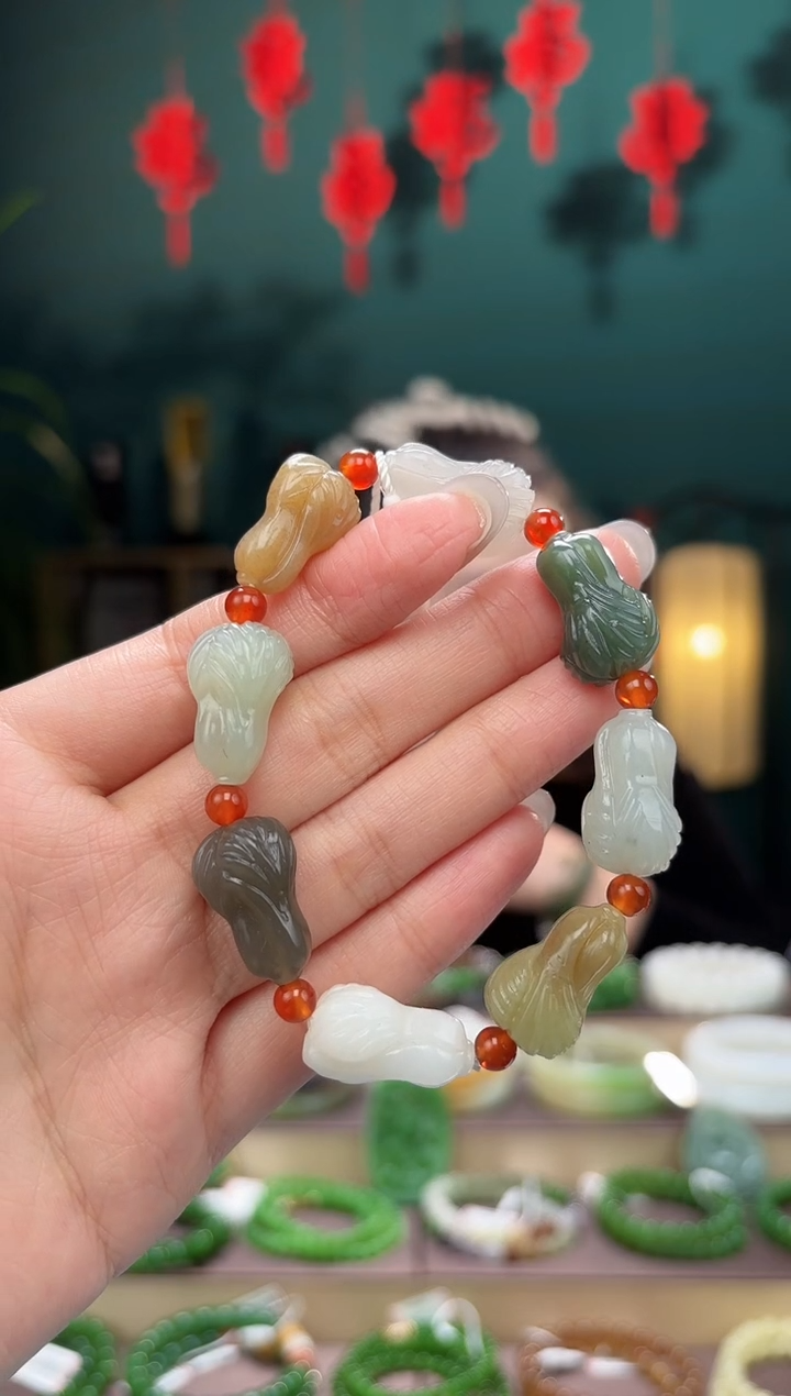 【闪购商品】和田玉手串未镶嵌白菜手串