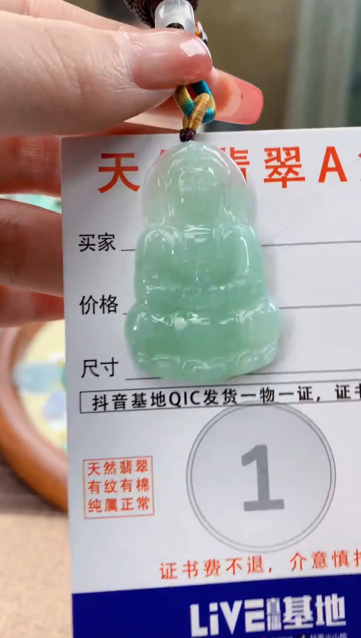 颈饰未镶嵌翡翠天然A货翡翠挂件
