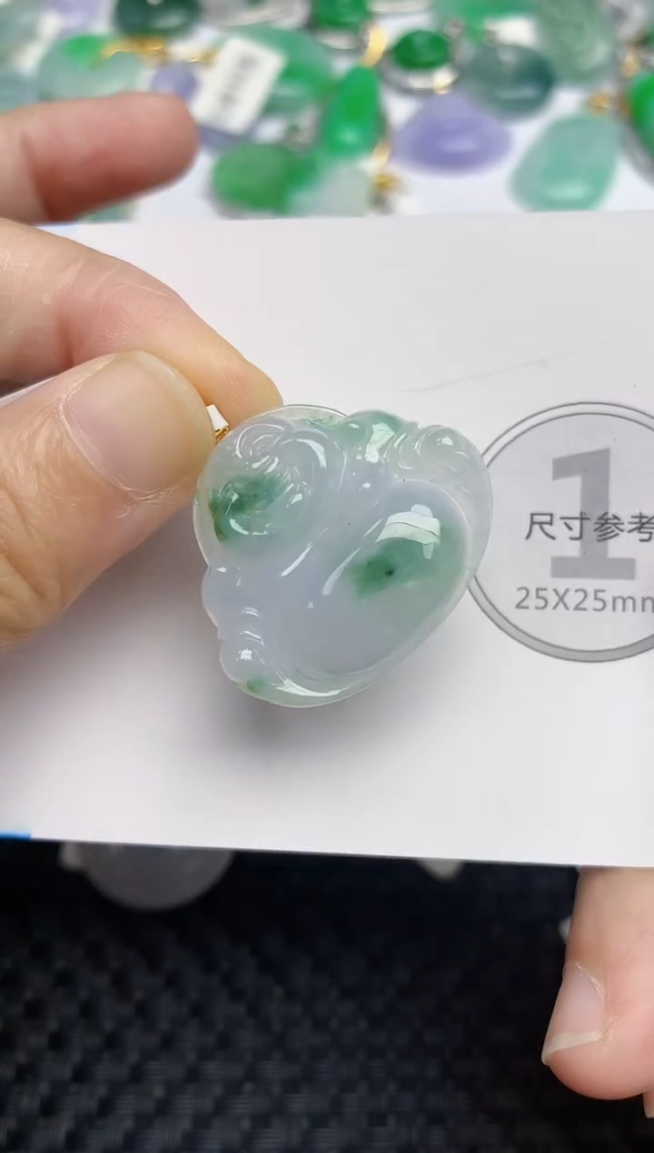 颈饰18K金镶嵌翡翠天然缅甸A货翡翠百元以上9元证书费自理