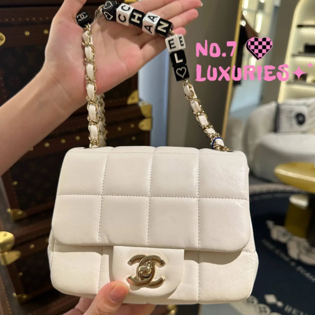 95新 Chanel/香奈儿 23c冰格方胖子 骰子链条
