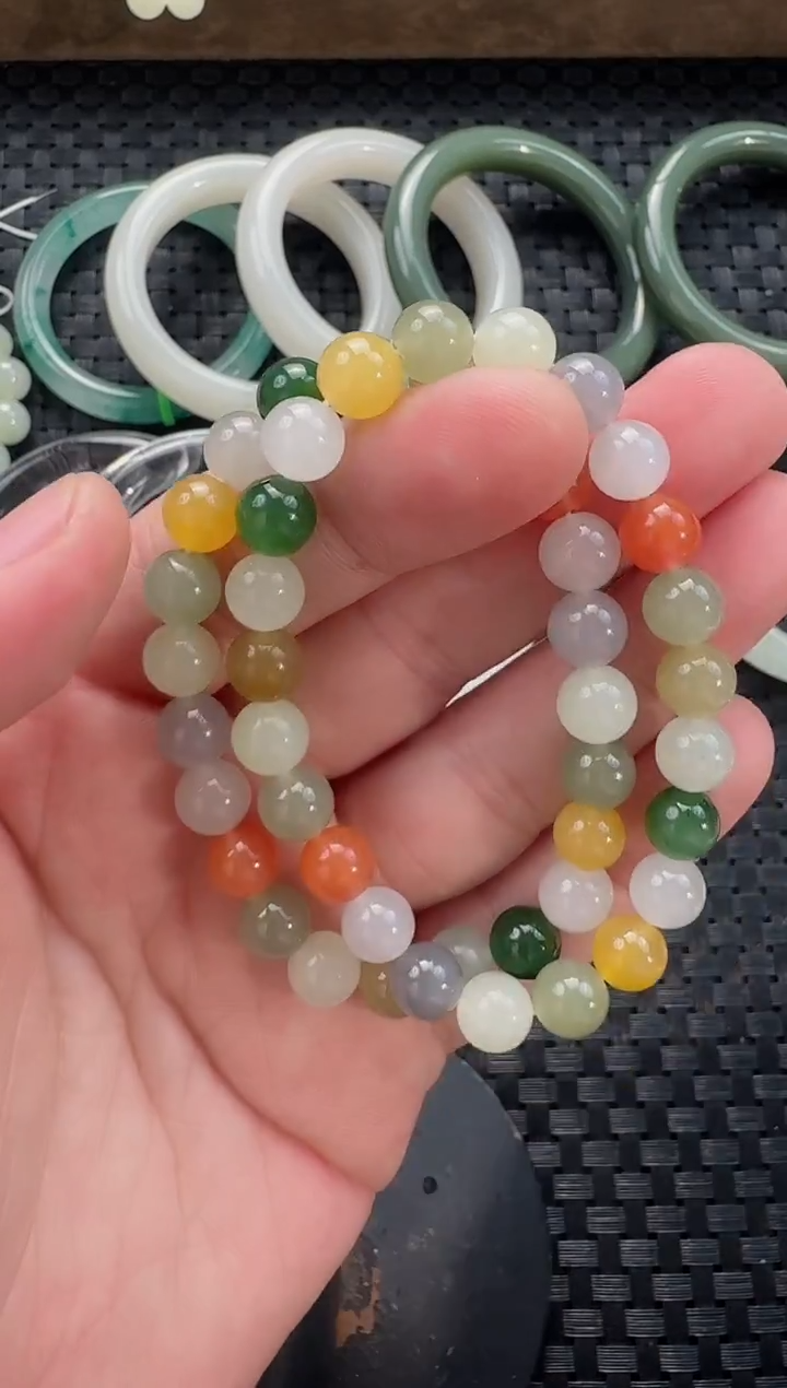 颈饰未镶嵌和田玉8mm多宝手串（多样性发货拍一发一）