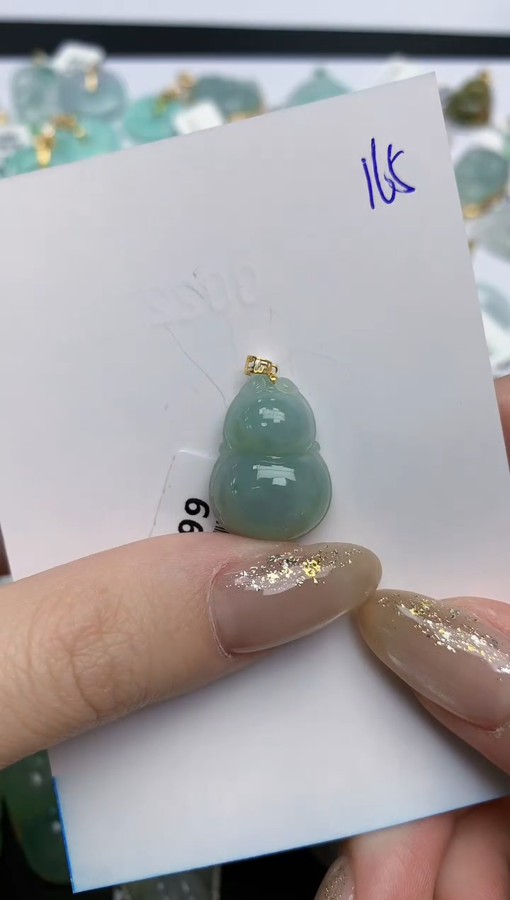 【闪购商品】翡翠颈饰18K金镶嵌 天然缅甸翡翠A货