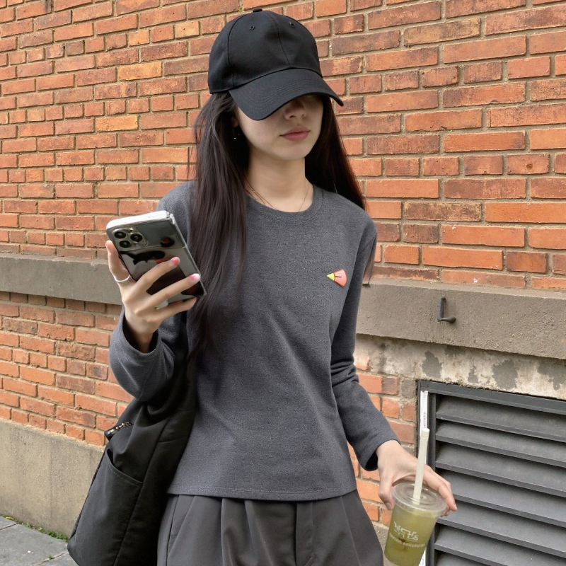 圆领长袖T恤春秋修身气质百搭休闲女士打底衫上衣PA-YD12