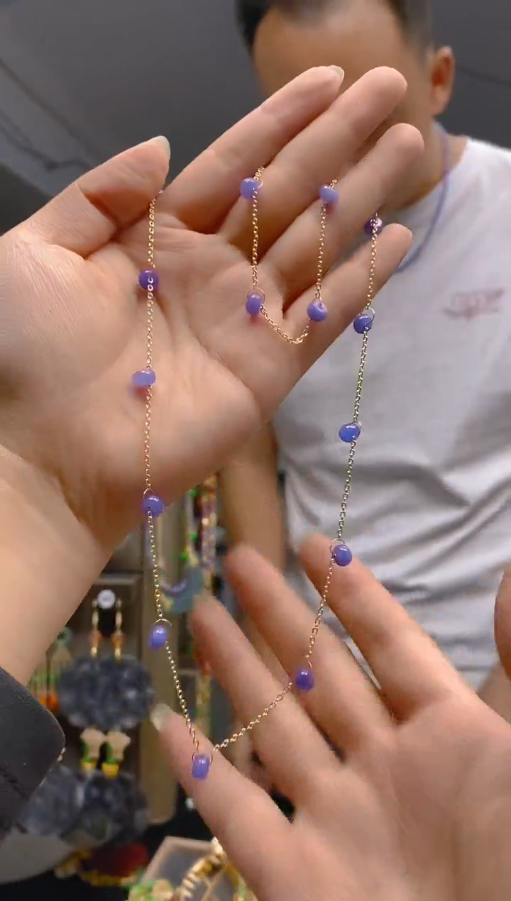 【闪购商品】翡翠耳饰合金0470翡翠锁骨链