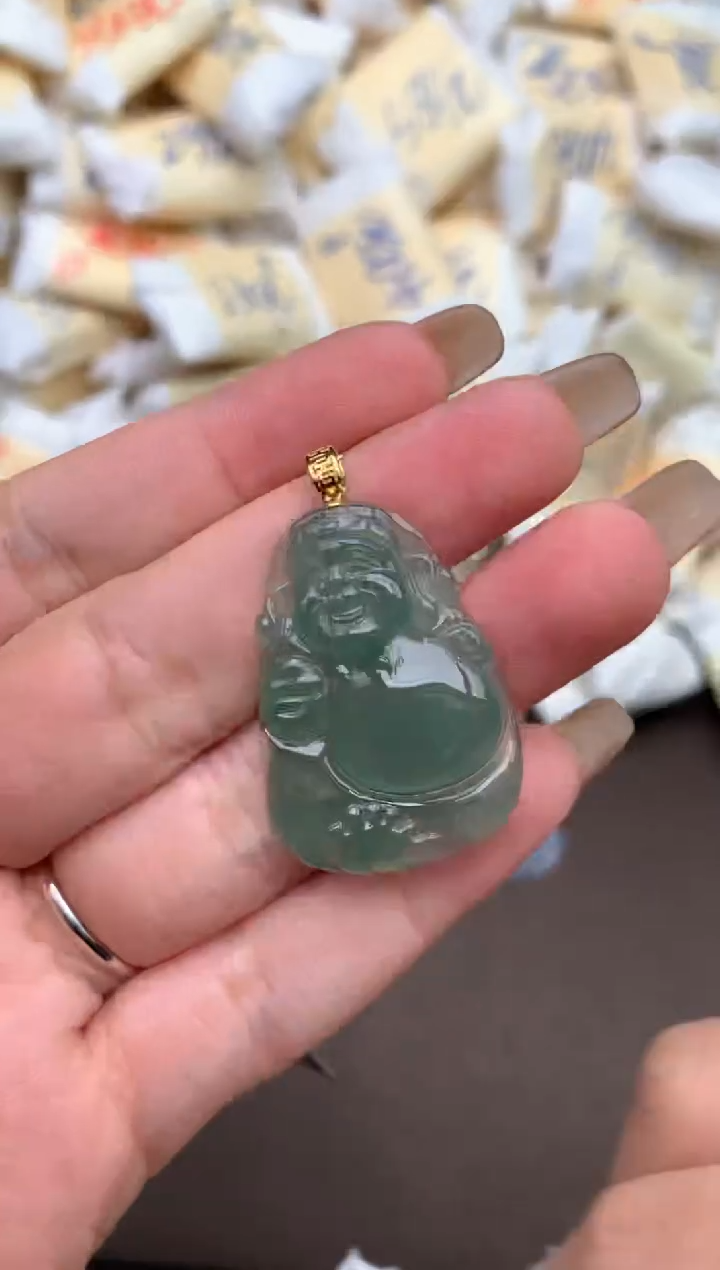 【闪购商品】翡翠挂件18K金镶嵌—