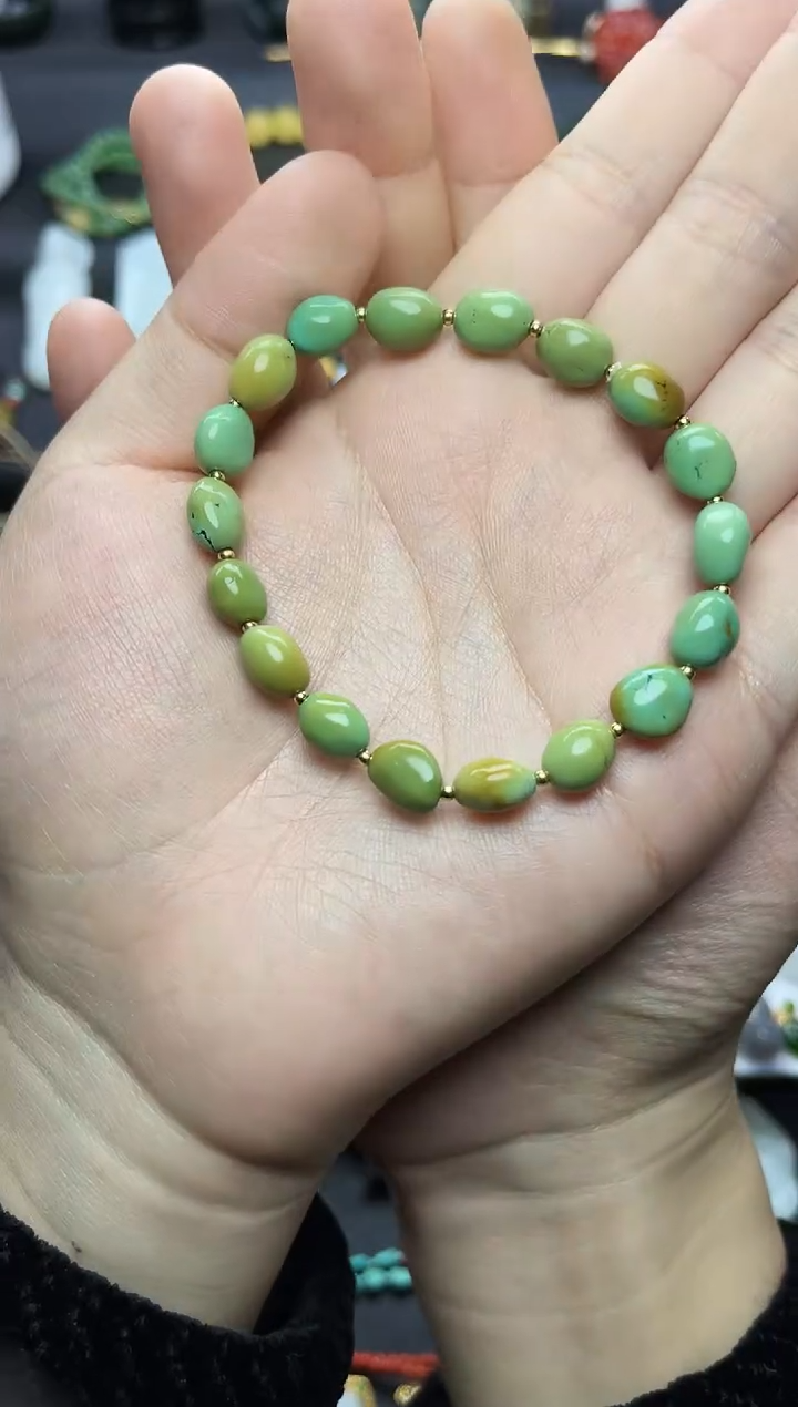 未镶嵌绿松石手串随型手串06