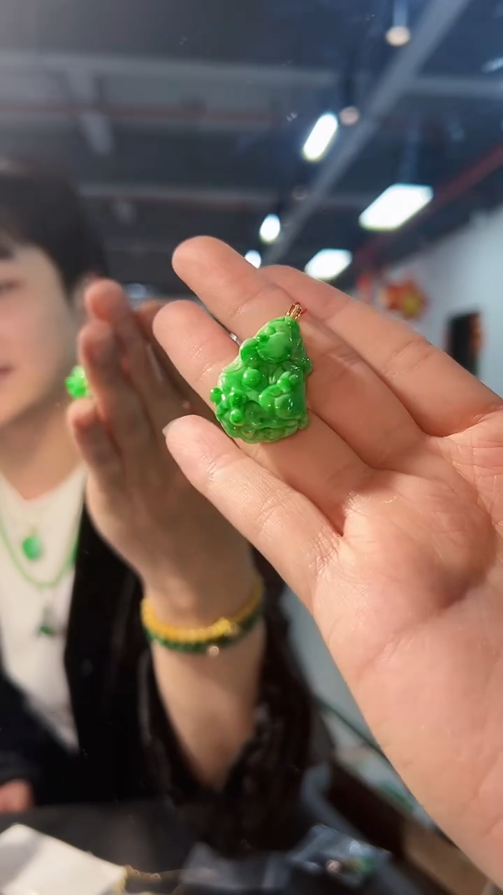 【闪购商品】翡翠颈饰18K金镶嵌缅料A货/支持复检/一件