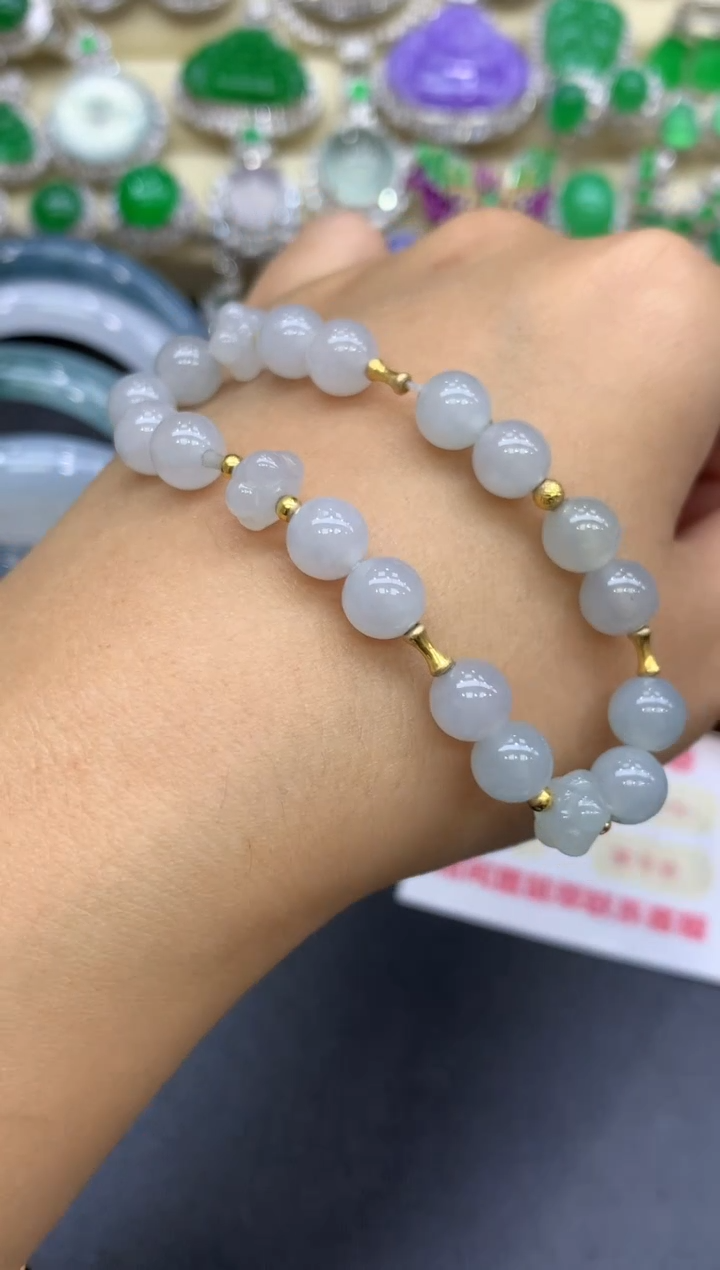 18K金镶嵌手链翡翠77-中国好珍宝