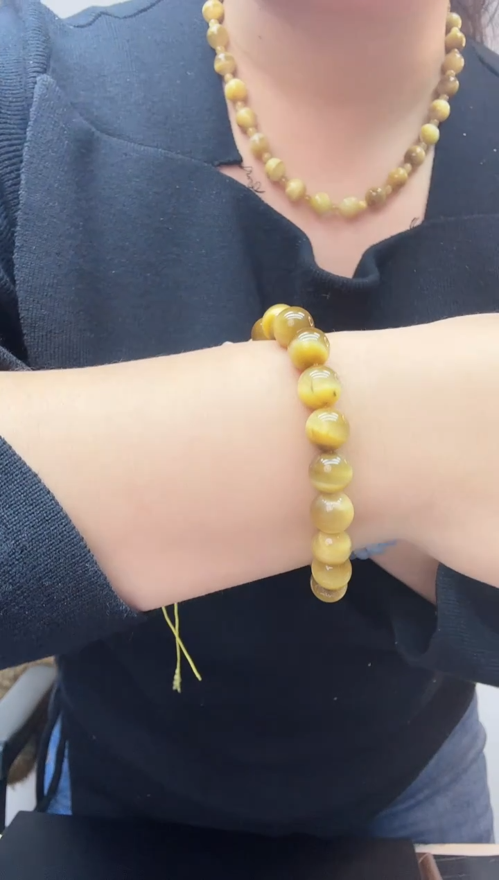 颈饰未镶嵌水晶天然虎眼手链55