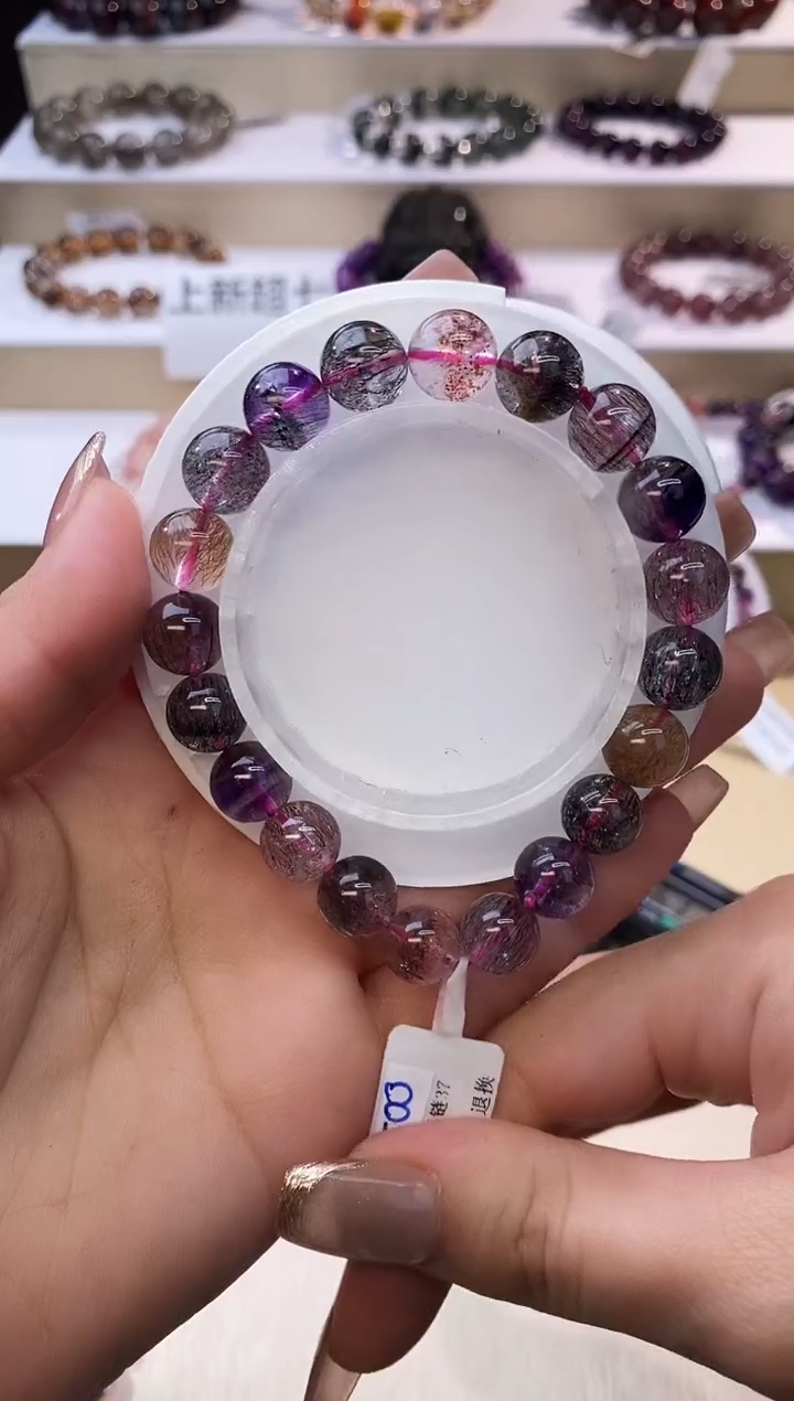 【闪购商品】水晶手链未镶嵌黑加仑超七单圈10m+